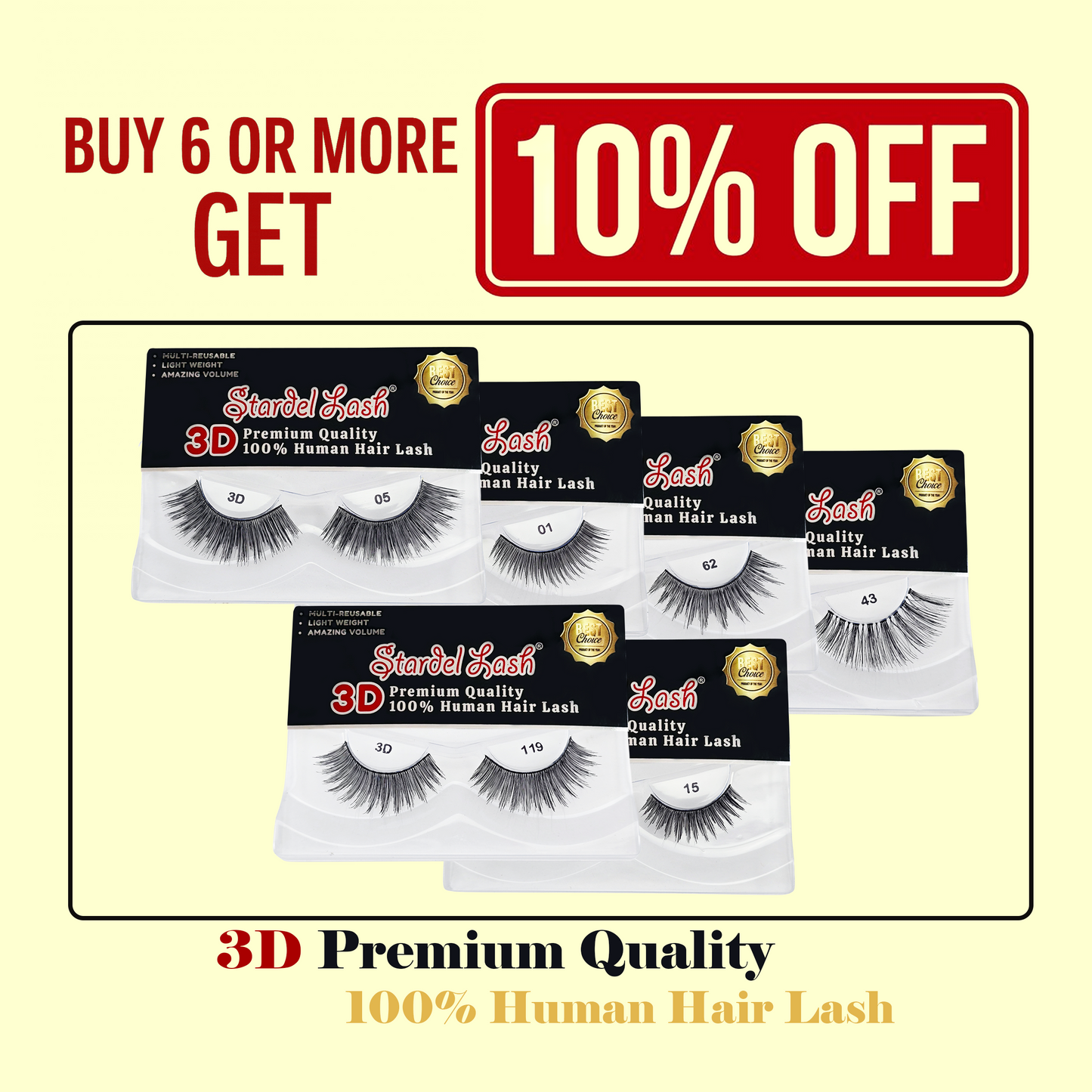 3D Human Primium Human Lashes - #3DP-138